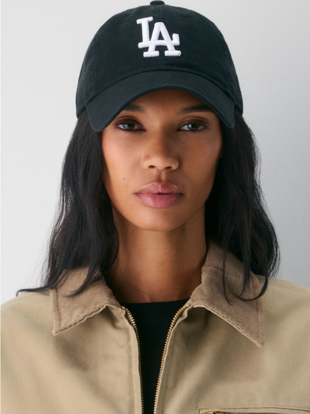 Unbranded Black Baseball Cap with White LA Embroidered Logo